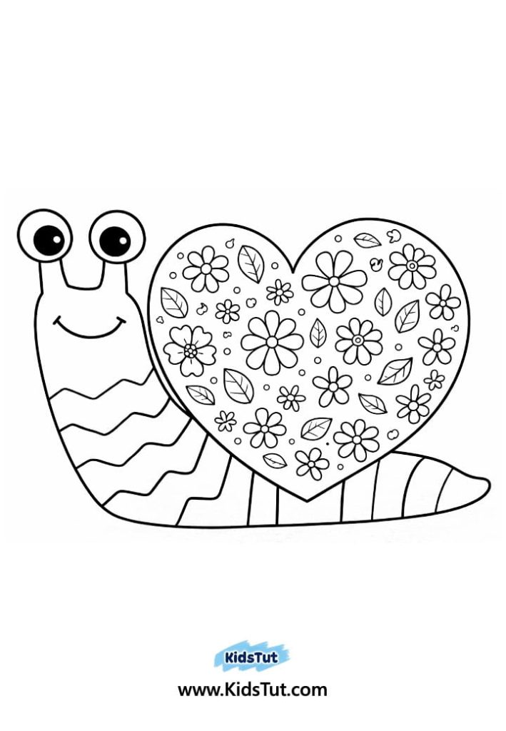 Valentine Snail Craft for Kids: Cute Heart Shell Art