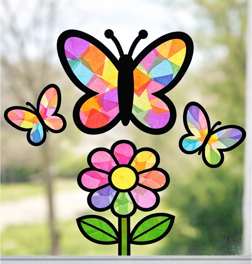 Colorful Spring Suncatcher Crafts for Kids