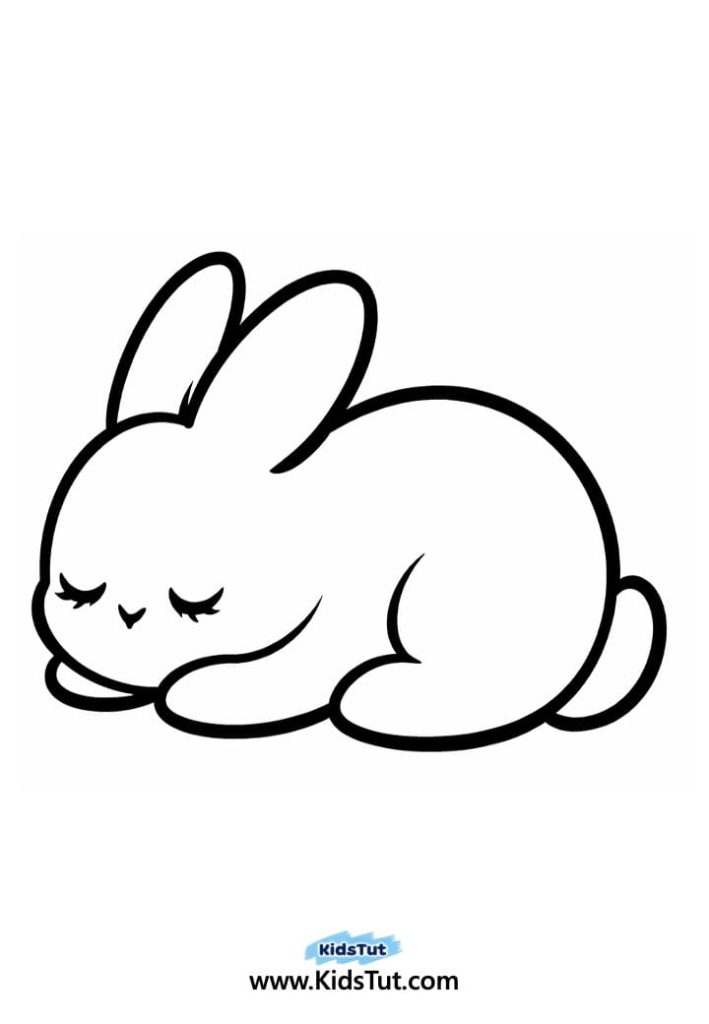 Easy Rainbow Bunny Coloring Pages for Kids