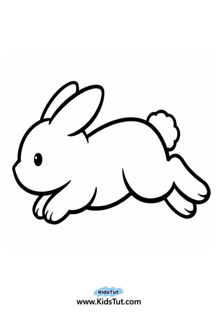 Easy Rainbow Bunny Coloring Pages for Kids