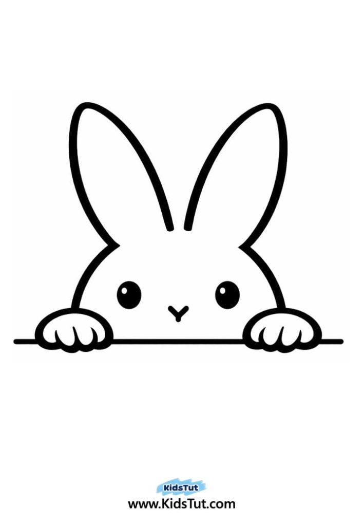 Easy Rainbow Bunny Coloring Pages for Kids