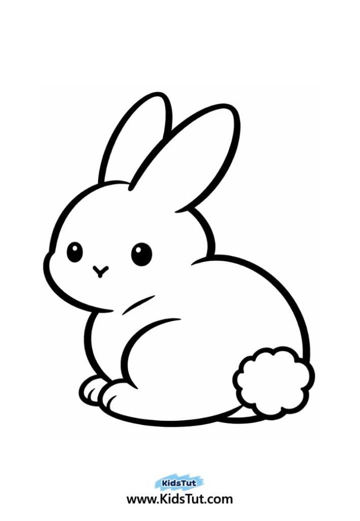 Easy Rainbow Bunny Coloring Pages for Kids