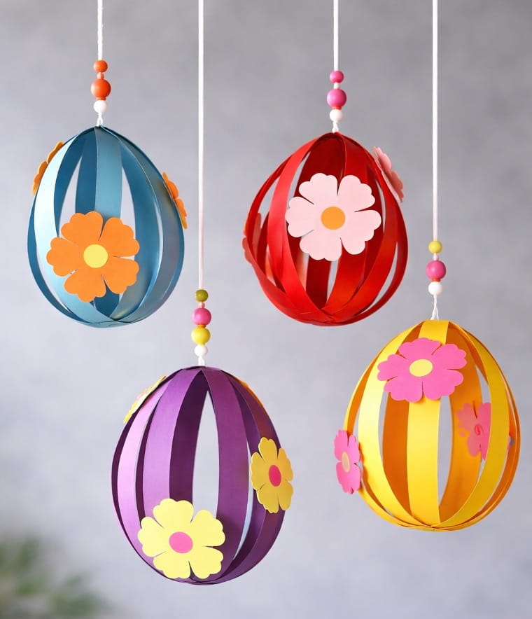 Colorful Paper Easter Egg Crafts Ideas for Kids