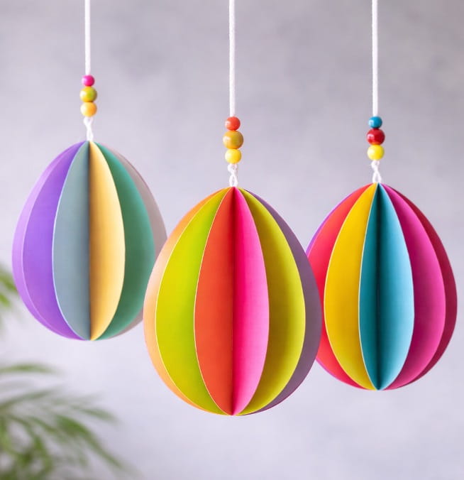 Colorful Paper Easter Egg Crafts Ideas for Kids