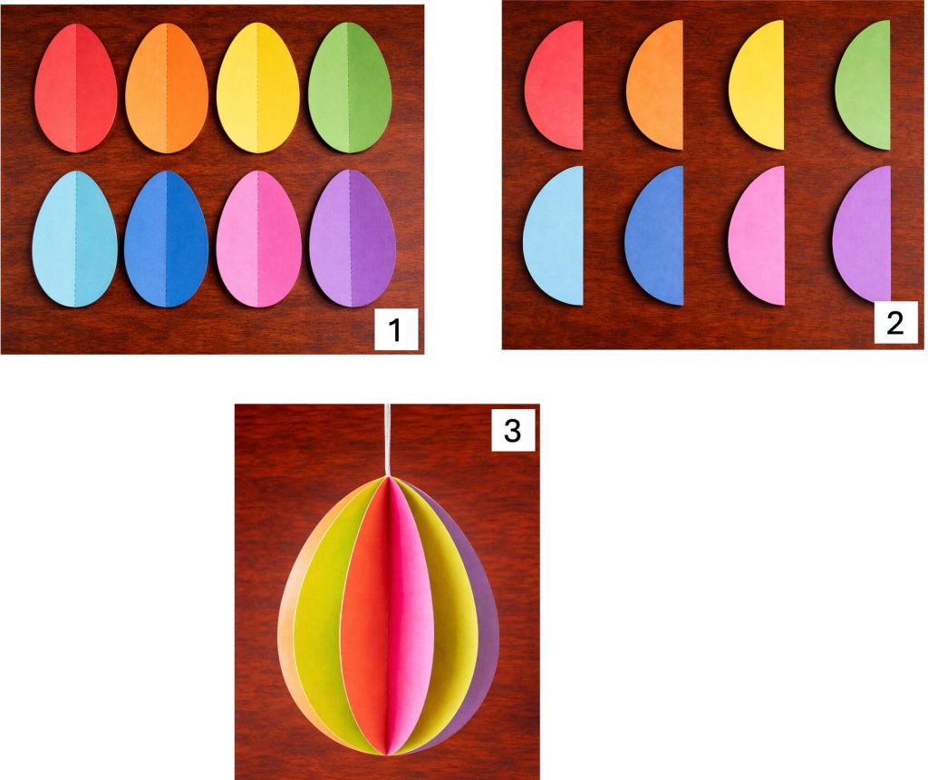 Colorful Paper Easter Egg Crafts Ideas for Kids