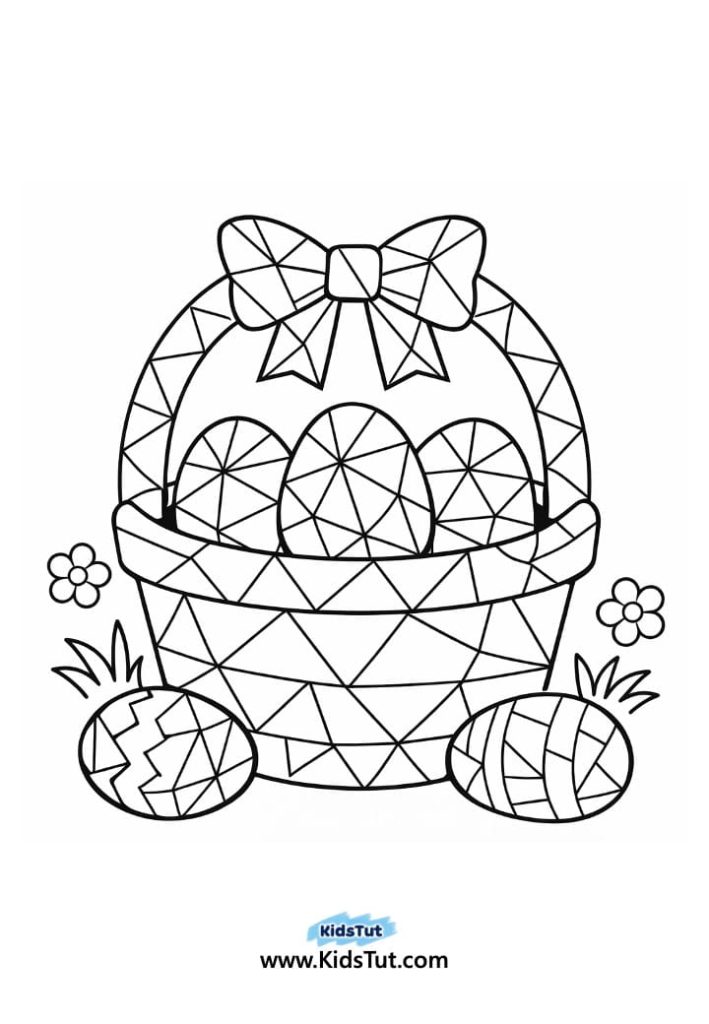 Easy Geometric Easter Coloring Pages for Kids