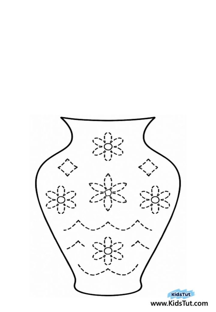 Easy Flower Vase Tracing Crafts for Kids