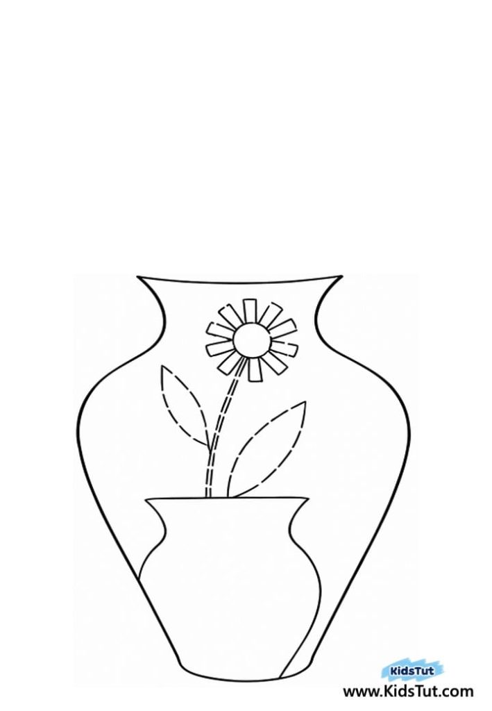 Easy Flower Vase Tracing Crafts for Kids