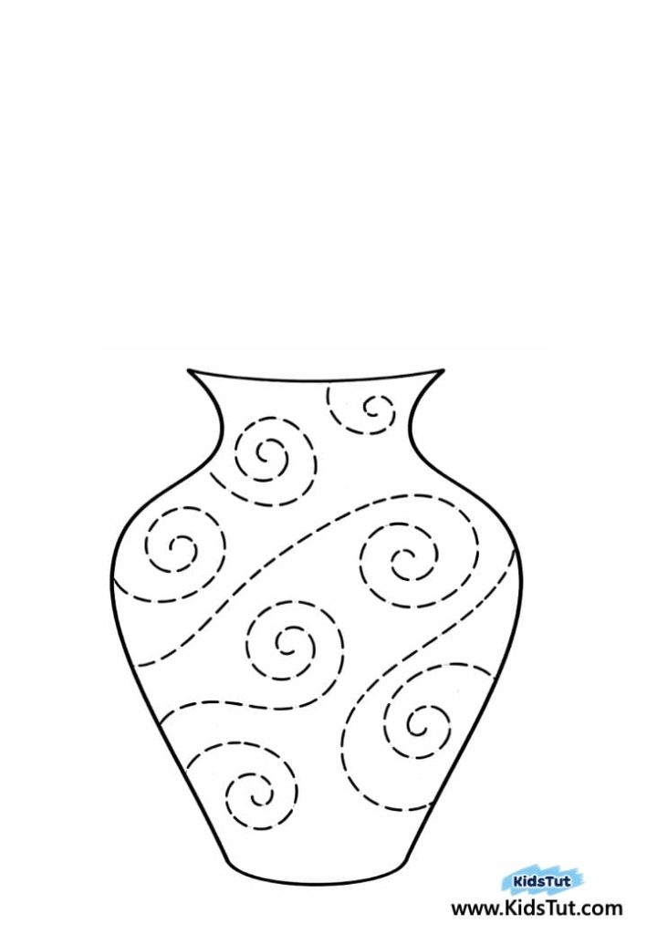 Easy Flower Vase Tracing Crafts for Kids