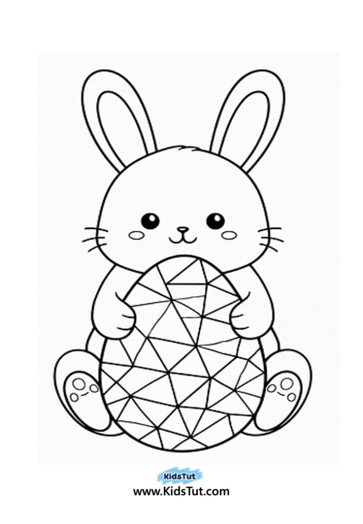 Easy Geometric Easter Coloring Pages for Kids