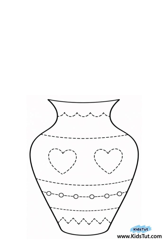 Easy Flower Vase Tracing Crafts for Kids