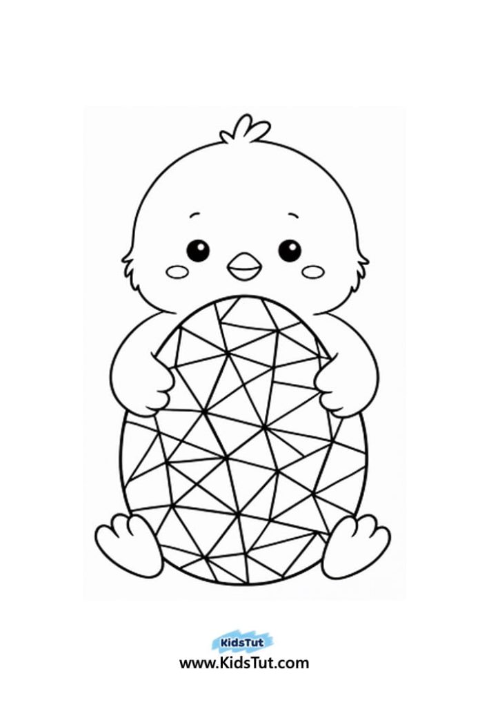 Easy Geometric Easter Coloring Pages for Kids