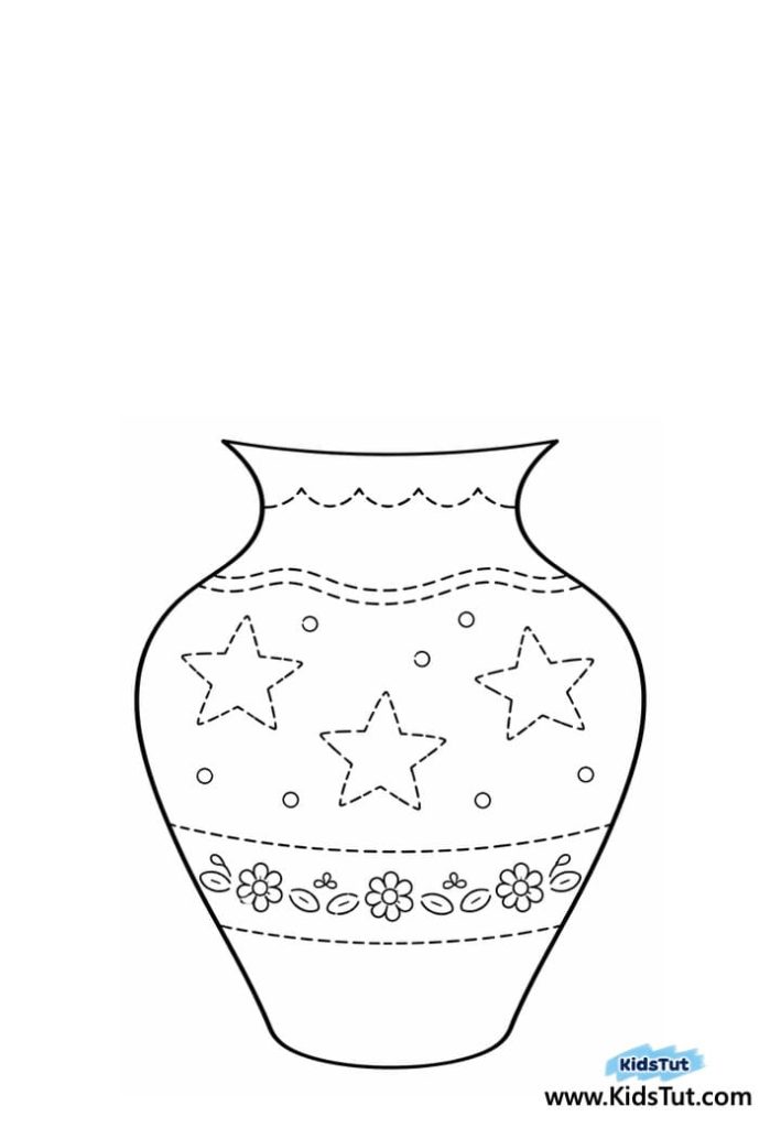 Easy Flower Vase Tracing Crafts for Kids