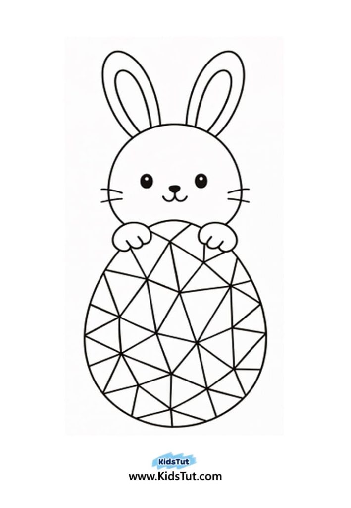 Easy Geometric Easter Coloring Pages for Kids