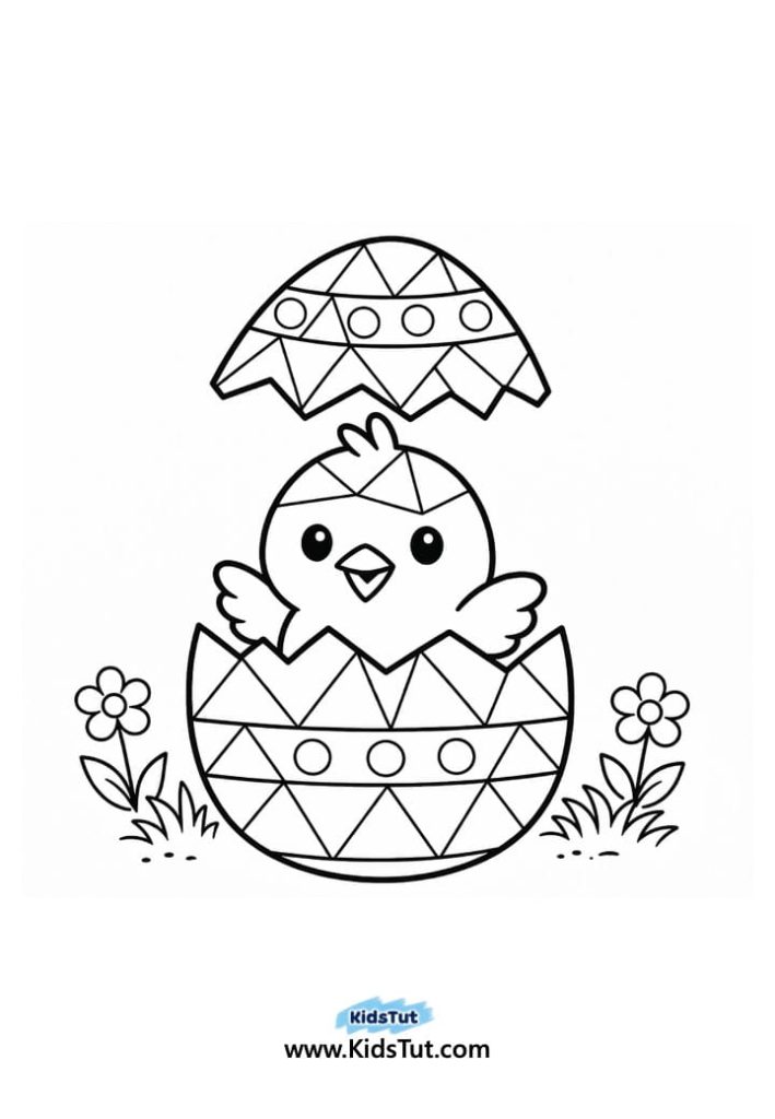 Easy Geometric Easter Coloring Pages for Kids