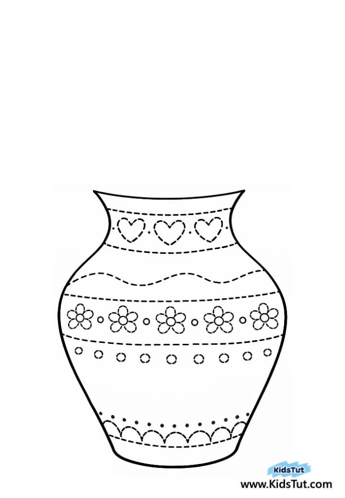 Easy Flower Vase Tracing Crafts for Kids