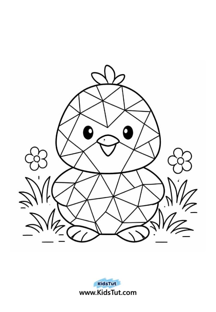 Easy Geometric Easter Coloring Pages for Kids