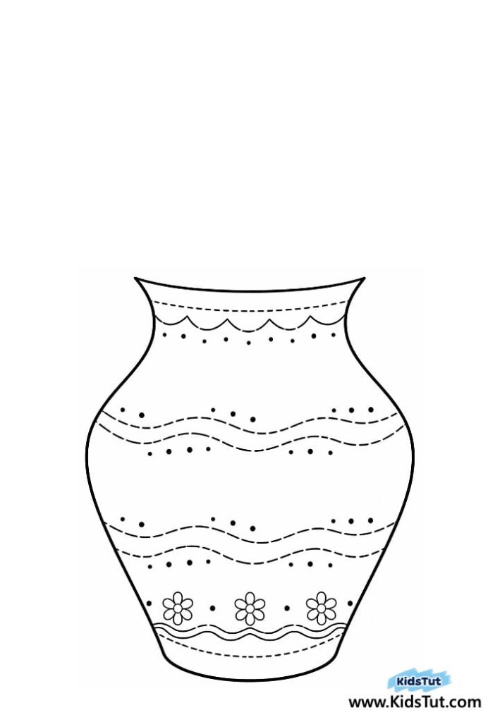 Easy Flower Vase Tracing Crafts for Kids