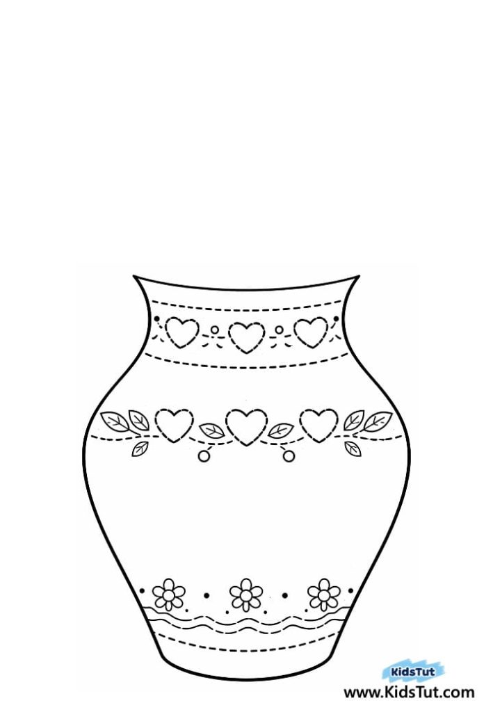 Easy Flower Vase Tracing Crafts for Kids