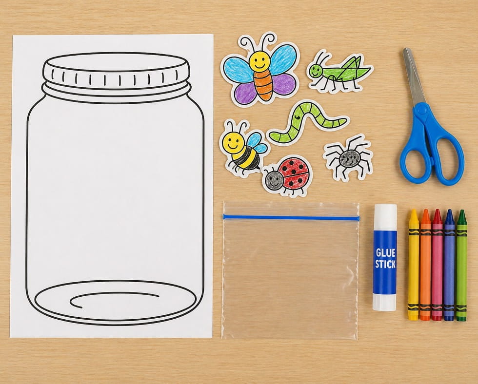 Easy Bug Jar Craft for Kids with Cute Insects