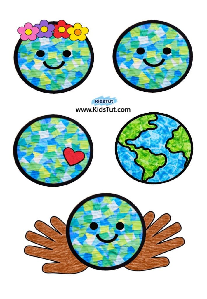 Easy Earth Day Kids Craft: Tissue Paper Earth Art