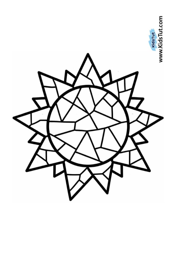 Easy Mosaic Spring Coloring Pages for Kids