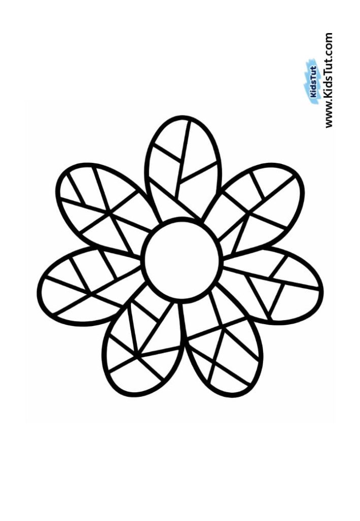 Easy Mosaic Spring Coloring Pages for Kids