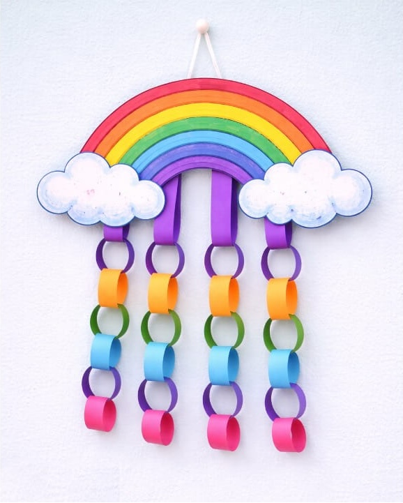 DIY Colorful Paper Chain Decor for Classroom