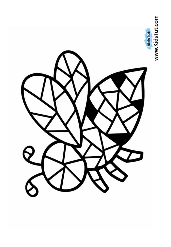 Easy Mosaic Spring Coloring Pages for Kids