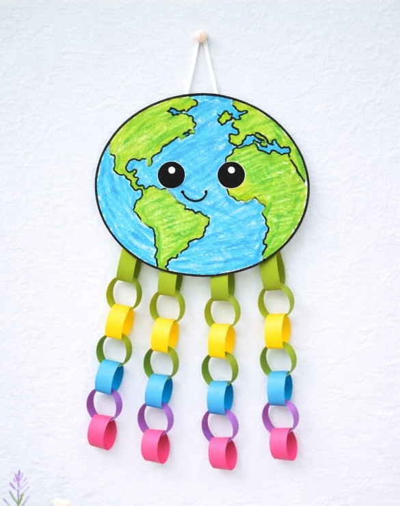 DIY Colorful Paper Chain Decor for Classroom